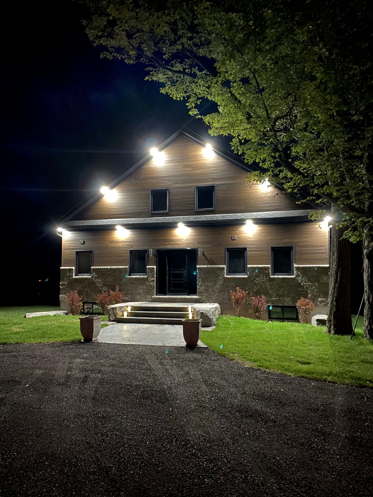 Finished home lit after dark